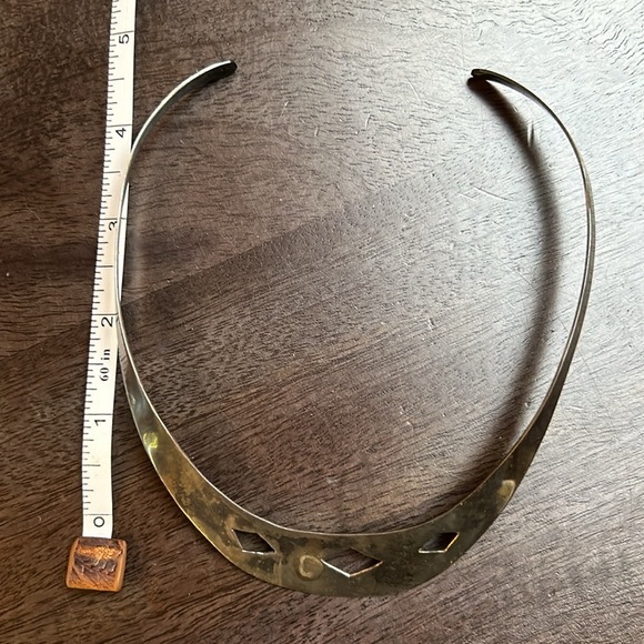 Sterling Silver Cut Out Choker Collar Necklace - Picture 11 of 14